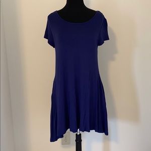 EUC Med Blue swing Dress w/ pockets
